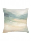Anaya Horizon Linen Pillow With Down Insert In Green
