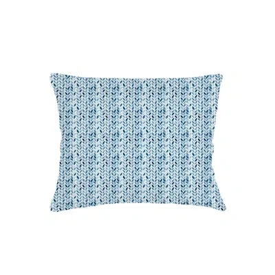 Anaya Indigo Blue Chevron Velvet Dutch Euro Pillow 28x36 With Down Alternative Insert