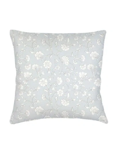 Anaya Jaipur Floral Linen Pillow With Down Insert In Grey