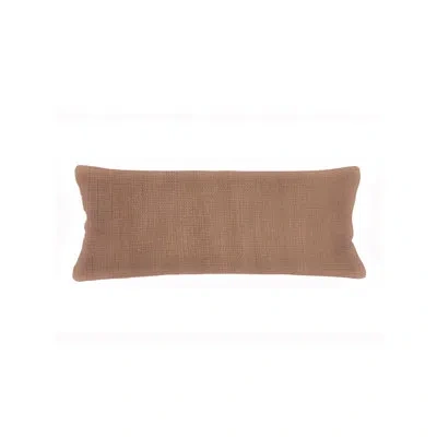 Anaya Latte So Soft Linen Pillow 14x40 With Down Insert In Brown