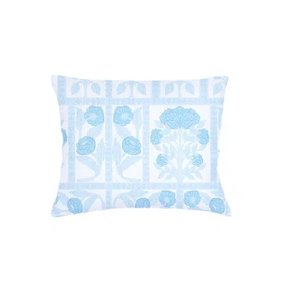 Anaya Light Blue Blossom Field Linen Pillow King Sham