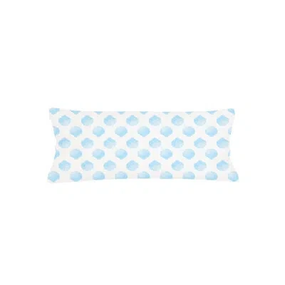 Anaya Light Blue Retro Shell Linen Pillow 14x40 With Down Insert