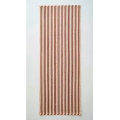 Anaya Light Copper Sandbar Stripe Indoor Outdoor Table Runner 14x72 In Brown