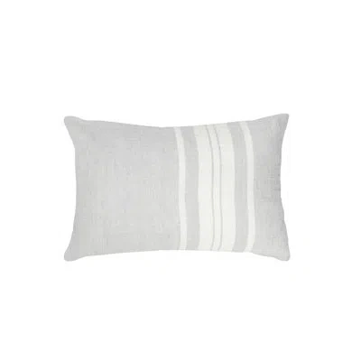 Anaya Light Grey Bold Stripes Linen Pillow 14x20 Cover Only In Gray
