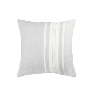 Anaya Light Grey Bold Stripes Linen Pillow 20x20 Cover Only In Gray
