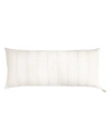 Anaya So Soft Linen Striped Down Pillow In White And Beige