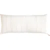Anaya So Soft Striped Linen Pillow In White And Beige
