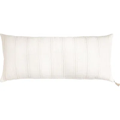 Anaya So Soft Striped Linen Pillow In White And Beige