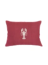 Anaya Lobster Trap Embroidered Linen Pillow With Down Insert In White
