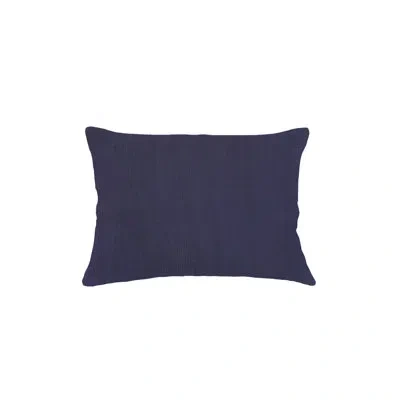 Anaya Luxe Blue So Soft Linen Pillow 14x20 With Down Insert In Black