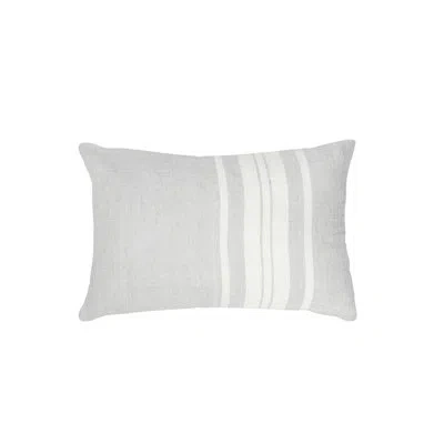 Anaya Luxe Bold Striped 14 X 20 Down Alternative So Soft Linen Pillow In Light Gray,white,down Blend