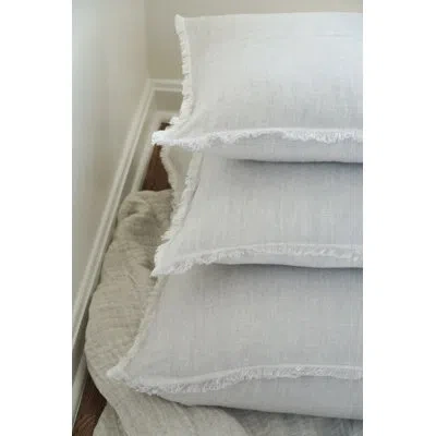 Anaya Luxe Crossdye 14 X 20 Down So Soft Linen Pillow In Light Gray,down Blend