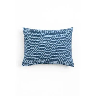 Anaya Marine Blue Herringbone Bay Indoor Outdoor Pillow Cover 14x20 In Pillow Cover Only - No Insert,marine Blue