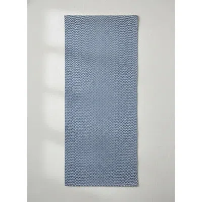 Anaya Marine Blue Herringbone Bay Indoor Outdoor Table Runner 14x72
