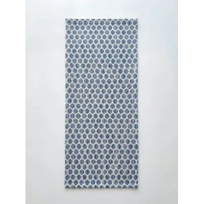 Anaya Marine Blue Sailor Dots Indoor Outdoor Table Runner 14x72