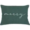 Anaya Merry Linen Pillow With Down Insert In Green