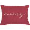 Anaya Merry Linen Pillow With Down Insert In Red