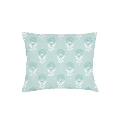 Anaya Mint Green Royal Bloom Linen Dutch Euro Pillow 28x36 Cover Only