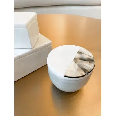 Anaya Mother Of Pearl Candle Jar In White;iridescent Gray