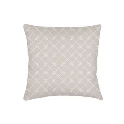 Anaya Natural Beige Captains Knots Linen Pillow 20x20 With Down Insert In Brown