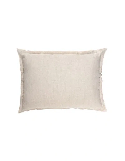 ANAYA ANAYA NATURAL BEIGE FRINGE DUTCH EURO LINEN PILLOW WITH DOWN INSERT