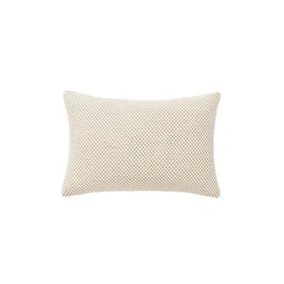 Anaya Natural Beige Shoreline Grid Indoor Outdoor Pillow 14x20