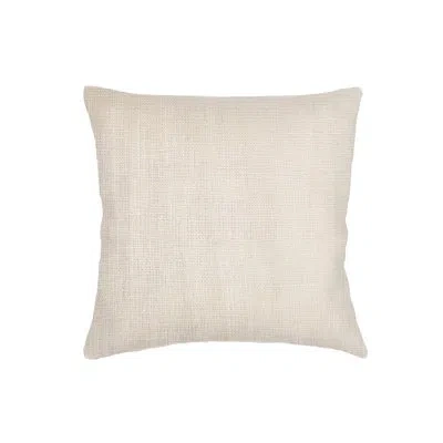 Anaya Natural Beige So Soft Linen Pillow 24x24 With Down Alternative Insert In Brown