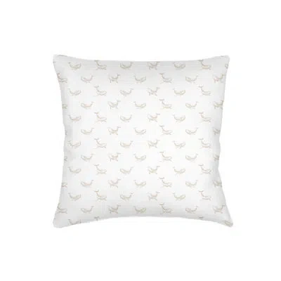 Anaya Natural Beige Whale Watch Linen Euro Pillow 26x26 With Down Alternative Insert