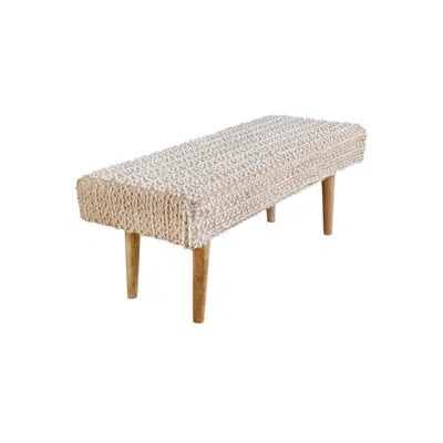 Anaya Natural Boucle Handwoven Bench