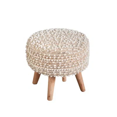 Anaya Natural Boucle Oversized Handwoven Stool