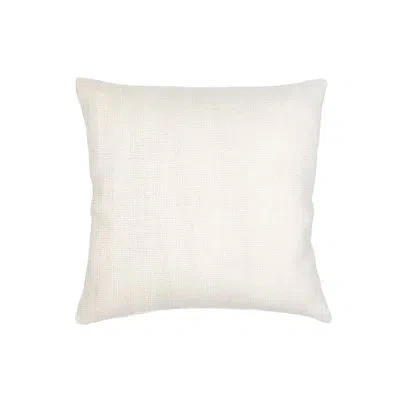 Anaya Natural White So Soft Linen Pillow 16x16 With Down Alternative Insert In Brown