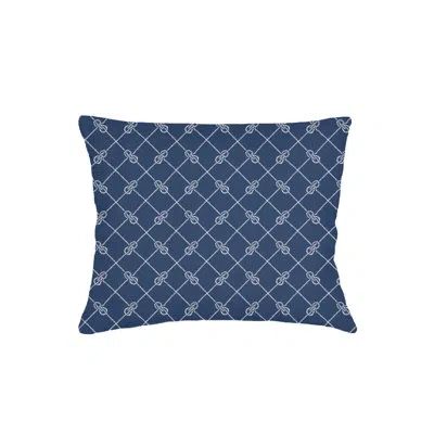 Anaya Navy Blue Captains Knots Linen Pillow King Sham