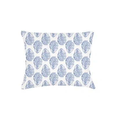 Anaya Navy Blue Drifted Oyster Linen Dutch Euro Pillow 28x36 With Down Insert