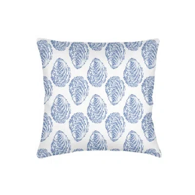 Anaya Navy Blue Drifted Oyster Linen Euro Pillow 26x26 With Down Alternative Insert