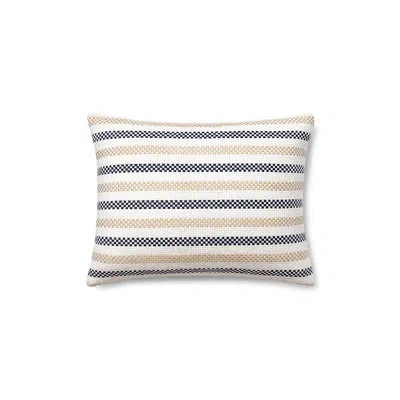 Anaya Navy Blue Marina Stripe Indoor Outdoor Pillow Cover 14x20