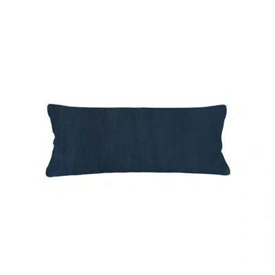 Anaya Navy Blue So Soft Linen Pillow 14x40 With Down Insert