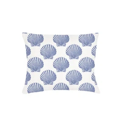 Anaya Navy Blue Vintage Shell Linen Pillow Queen Sham