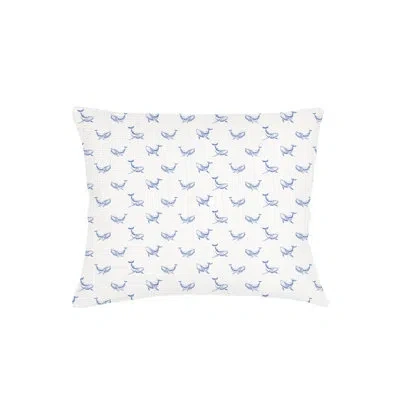Anaya Navy Blue Whale Watch Linen Dutch Euro Pillow 28x36 Cover Only