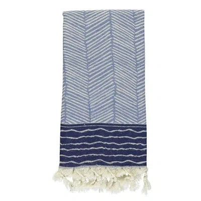 Anaya Navy Blue Wharf Stripe Turkish Cotton Towel