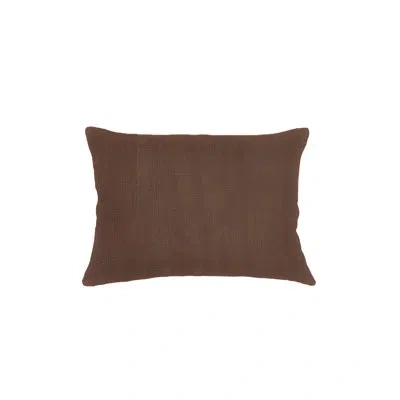 Anaya Oak Brown So Soft Linen Pillow 14x20 With Down Alternative Insert
