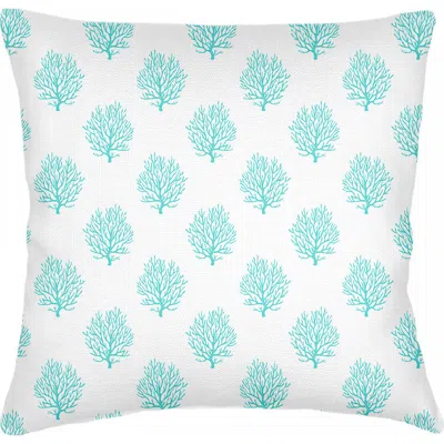 Anaya Ocean Coral Linen Euro Pillow Cover Only In Aqua Blue
