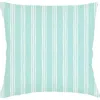 Anaya Ocean Drift Aqua Stripe Linen Euro Pillow 26x26 With Down Alternative Insert In Aqua