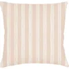 Anaya Ocean Drift Beige Stripe Linen Euro Pillow 26x26 With Down Insert In Beige Stripe