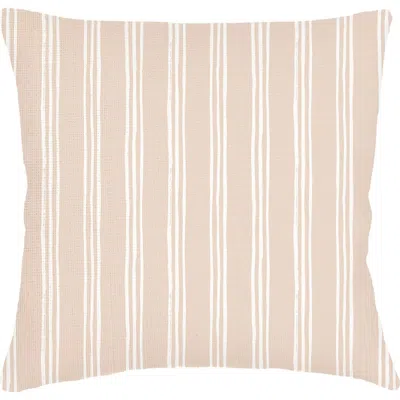 Anaya Ocean Drift Beige Stripe Linen Euro Pillow 26x26 With Down Insert