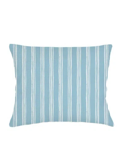 Anaya Ocean Drift Blue Stripe Linen Dutch Euro Pillow 28x36 With Down Alternative Insert