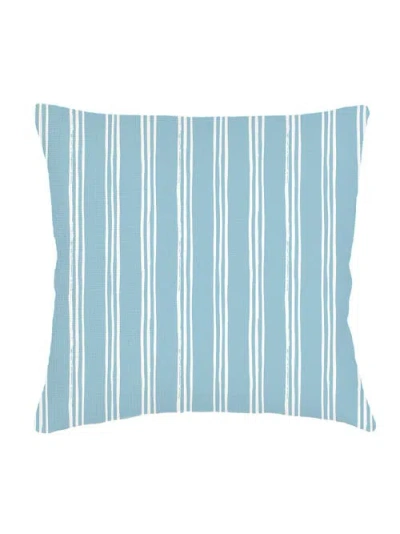Anaya Ocean Drift Blue Stripe Linen Euro Pillow 26x26 With Down Alternative Insert