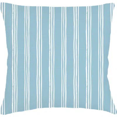 Anaya Ocean Drift Blue Stripe Linen Euro Pillow 26x26 With Down Insert