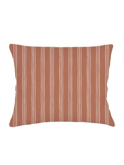 Anaya Ocean Drift Brown Stripe Linen Dutch Euro Pillow 28x36 With Down Alternative Insert