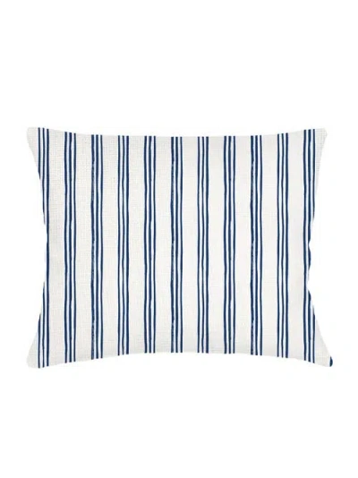 ANAYA ANAYA OCEAN DRIFT NAVY STRIPE LINEN DUTCH EURO PILLOW 28X36 WITH DOWN INSERT