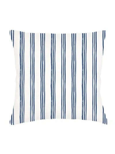 Anaya Ocean Drift Navy Stripe Linen Euro Pillow 26x26 With Down Insert